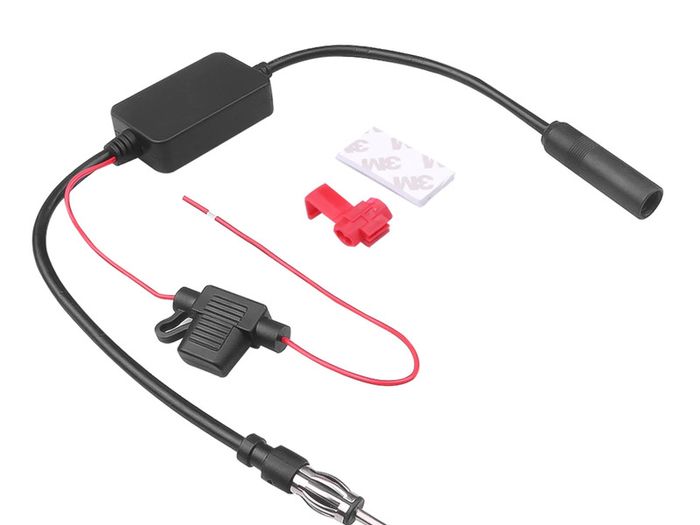 Universal 12V Auto Car Radio FM Antenna Signal Amp Amplifier Booster For Marine Jap Japanese Car Vehicle FM Amplifier 88-108MHz