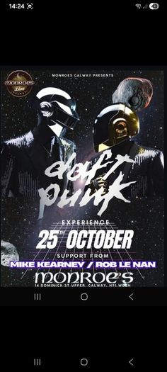 One spare Daft Punk Tribute ticket for Monroe's, Galway