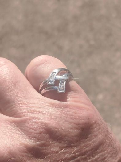 Sterling Silver Double Wishbone Engagement ring