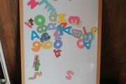 White magnetic board and magnets