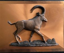 Vintage Copper 3D Sable Antelope Relief A Michele Original By Space Age Products