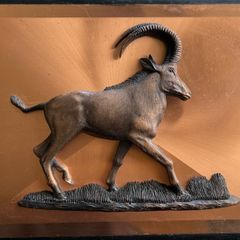 Vintage Copper 3D Sable Antelope Relief A Michele Original By Space Age Products