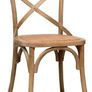 Wooden Chair 46 x 42 x 86 cm Solid Ash and Rattan Seat with Aged Wooden Surface - Dining Room Chairs Made of Weathered Wood Image 2