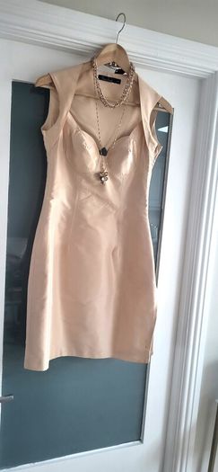 Marios Schwab contemporary natural bodycon Sz S (Fit 8-10UK) - Rrp 495 (New)