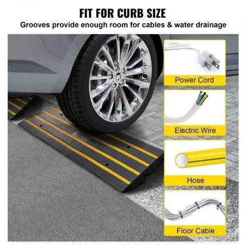 Curb Ramp Rubber Driveway Ramp 3 Pack 2.6" Rise 15T Load Threshold Ramp