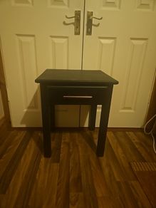 custom end table.  black and copper