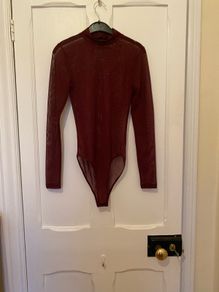Penney's maroon bodysuit UK 8
