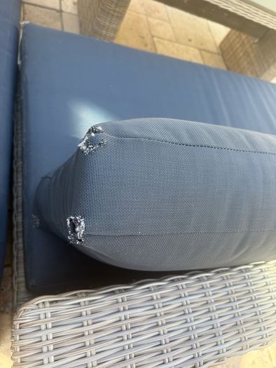 10 seater rattan garden set with dark navy cushions