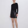Zara Leather mini skirt with pockets Size 10 Image 2