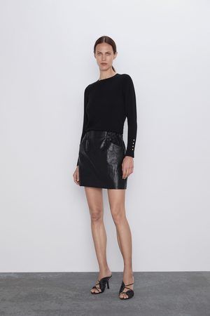 Zara Leather mini skirt with pockets Size 10