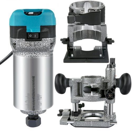 Router Tool, 710W Wood Router, Router for Woodworking w/ Three Router Collets, Wood Router Tool w/ Tilt & Plunge Base, Woodworking Router w/ Aluminum Shell and 13000 - 33000 r/min Rotating Speed (FREE SHIPPING)