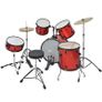 Complete Drum Kit Powder-coated Steel Red Adult Image 8