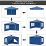 3 x 3 m Waterproof Popup Flat Gazebo with 4 Side Panels Image 9