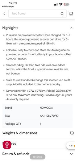 kids electric scooter x2 red