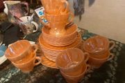 1960s made in USA gold peach teaset