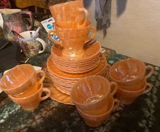 1960s made in USA gold peach teaset