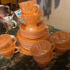 1960s made in USA gold peach teaset