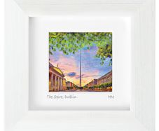 The Spire, O'Connell's Street, Dublin, mini size framed print, by artist Helen Mathews