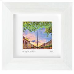 The Spire, O'Connell's Street, Dublin, mini size framed print, by artist Helen Mathews