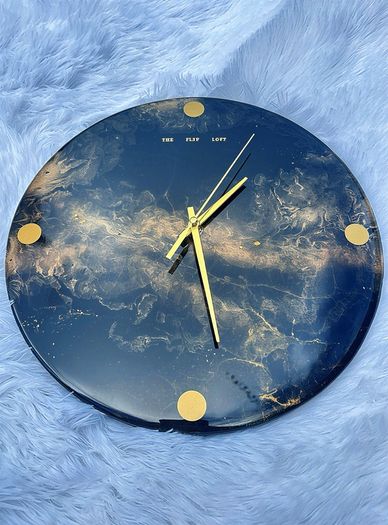 Black & Gold Resin Clock