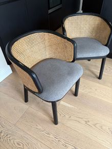 Wicker back tub chairs