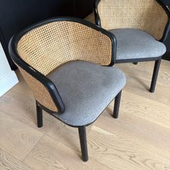 Wicker back tub chairs