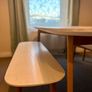 White Danish design dining table with benches Image 5