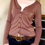 Sparkly Rose Gold Long Sleeve Button-Up Top Image 3