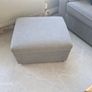 Two Light Grey  3  Seater Sofas + 2 Footstools Image 2