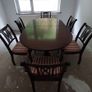 Solid mahogany oval extendable dining table, 6 chairs Image 2
