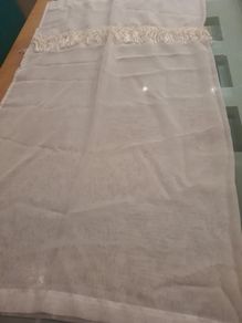 2 Cream Voile Curtain Panels