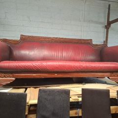 Large Ornate leather Couches
