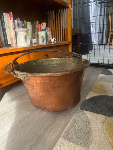 Antique Copper Log Bucket