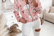 Floral zip sweatshirt