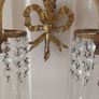 1930's  Brass/Crystal Wall Light. Image 3