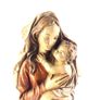 Vintage Hand Carved Madonna and Child Wooden Statue Image 5