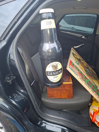 Giant Plastic Classic Guinness Extra Stout Bottle Geniuss Beer Bottle money box or Tips Bottle,