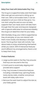 Snug Baby Floor Seat with Activity Tray - Blossom