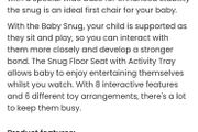 Snug Baby Floor Seat with Activity Tray - Blossom