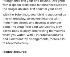 Snug Baby Floor Seat with Activity Tray - Blossom