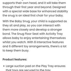 Snug Baby Floor Seat with Activity Tray - Blossom