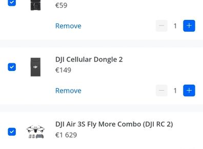 DJI Air 3s Fly More Combo RC2 + DJI Cellular 2 + Wide lenses