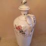 Ceramic oil jug / urn - spout, lid, lovely painted design. Image 4