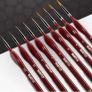 Detail Paint Brush Set, 9pcs Thin Brushes for Fine Detailing & Art Painting - Acrylic,Watercolor, Oil Miniatures, Scale Models, Airplane Kits, Nail, Line Drawing, Warhammer (MULTIPLE COLOURS) Image 2