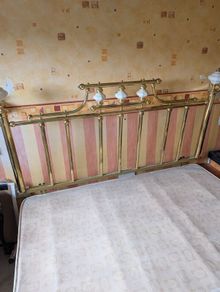 Sealy King Size Bed Base and Brass Headboard
