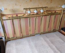 Sealy King Size Bed Base and Brass Headboard