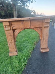 Heavy wood fire surround