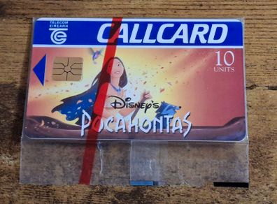 Ireland CallCard "Pocahontas" Walt Disney, mint in wrapper, 9/1995, 10 Units - free standard postage