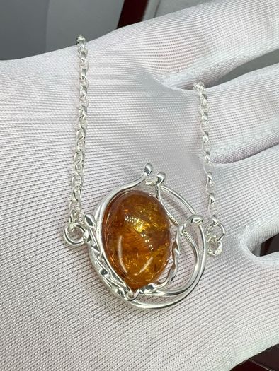 Silver bracelet Amber Solitaire Bracelet A Piece of Ancient Sunlight
