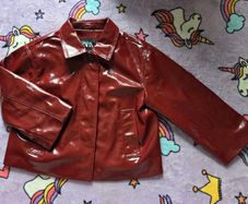 6-7years, Zara Red Faux Patent Leather Jacket